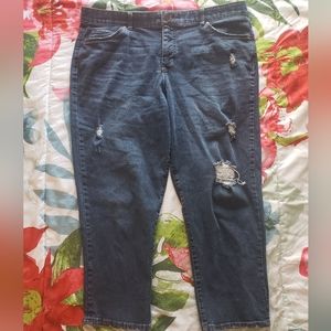(SOLD) Distressed Boyfriend Denim Jeans